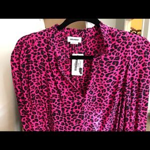 NWT Zadig & Voltaire Titus Leopard Print Blouse